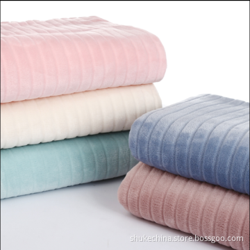 Flanell glänsande Jacquard strip design stickningstyg